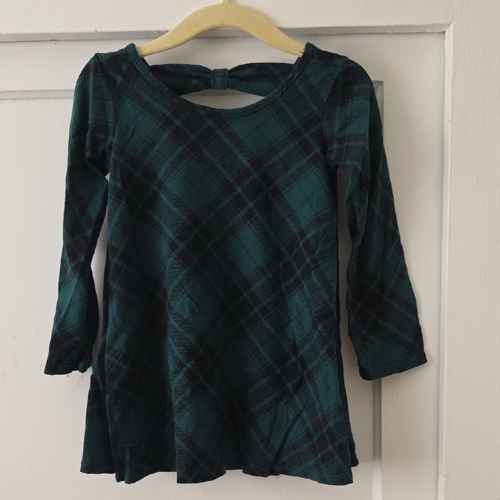 Kids Holiday Plaid Long Sleeve Dress with Bow Back - The Children's Place